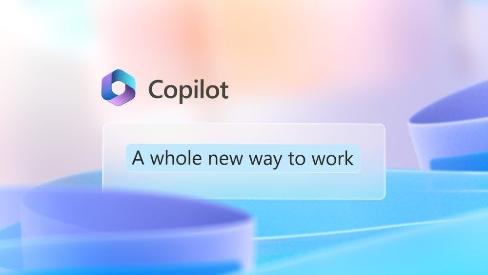 Microsoft Copilot demo bilde "a whole new way to work"