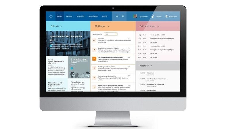 FHI nettside på desktop-skjerm
